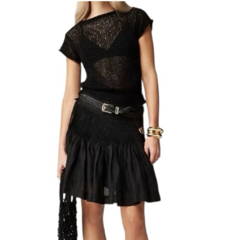 J.Crew Pintuck bow mini skirt in ramie